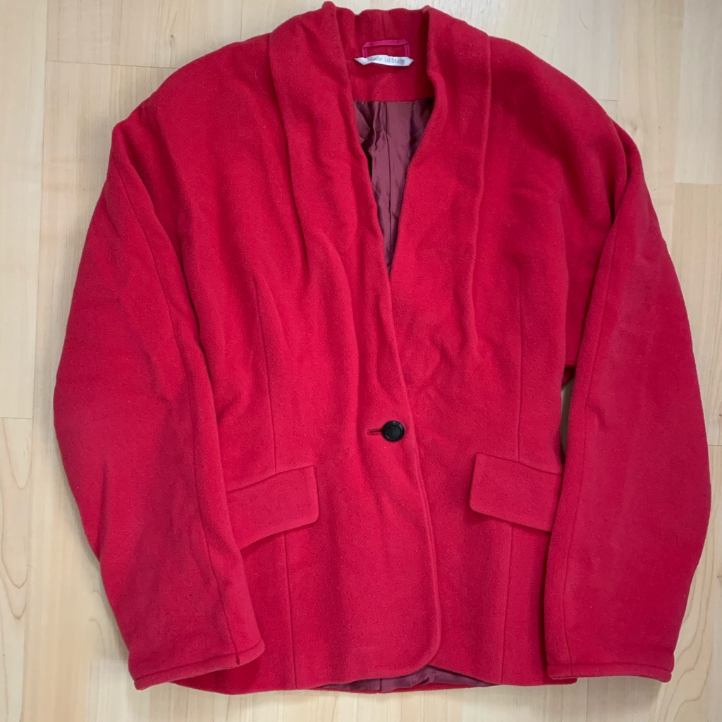 Max Mara Red/ Pink Wool Blazer 6 Fits As 4